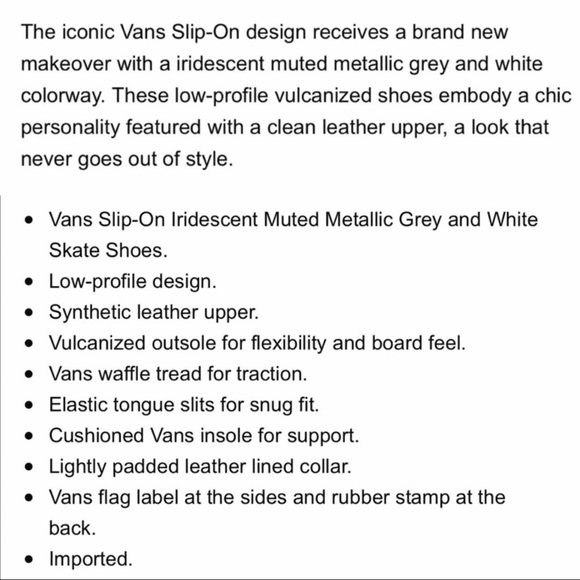 Restock NWT 5 Star VANS SlipOn Iridescent Metallic - Picture 8 of 8